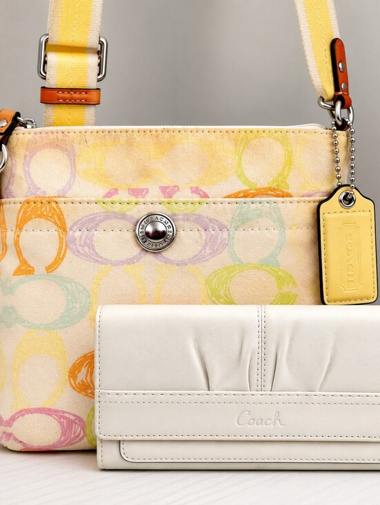 Coach Handbags - Coach Pastel Signature Swingpack Crossbody & Wallet Set